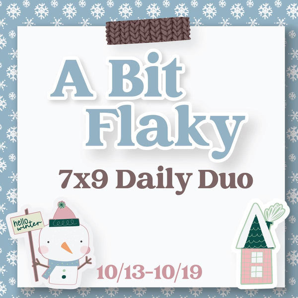 October Winter Theme Mystery Kit | 7x9 Erin Condren Daily Duo Planner Kit Stickers | A Bit Flaky | KIT-MK43-M