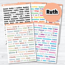 Mini Books of the Bible planner stickers — faith-based stickers with all 66 books and icons for Bible journaling and study
