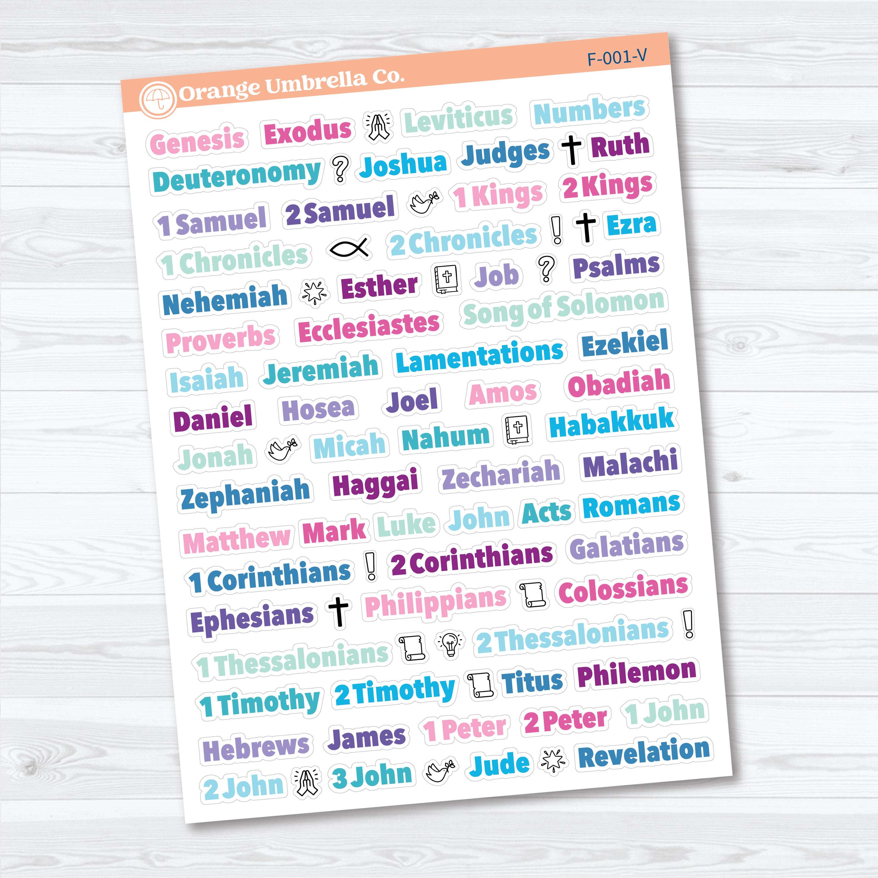 Mini Books of the Bible | Faith Based Planner or Bible Journaling Stickers | F-001