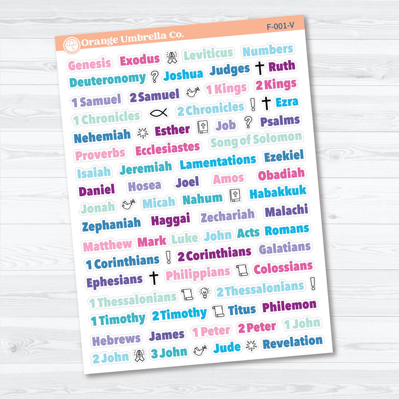 Mini Books of the Bible | Faith Based Planner or Bible Journaling Stickers | F-001