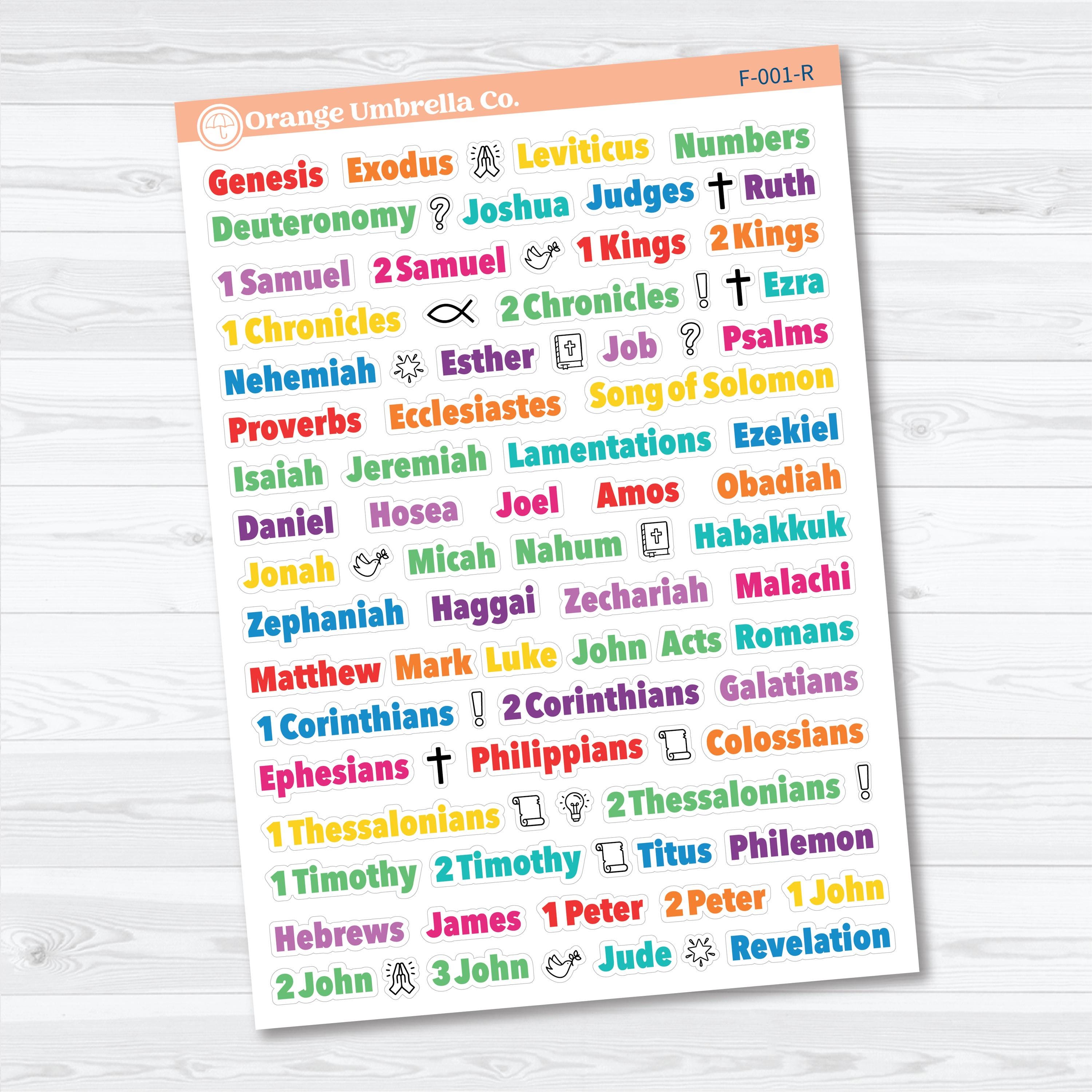 Mini Books of the Bible | Faith Based Planner or Bible Journaling Stickers | F-001