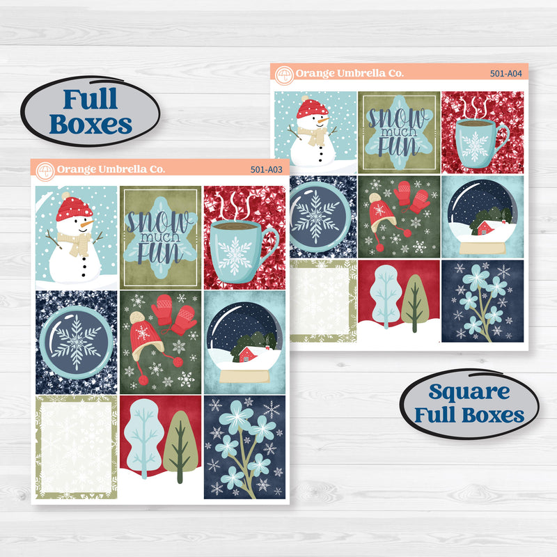 Winter Snowflake Kit | Weekly Sticker Kit for Vertical Planners like Erin Condren | Snow Problem | KIT-501-A