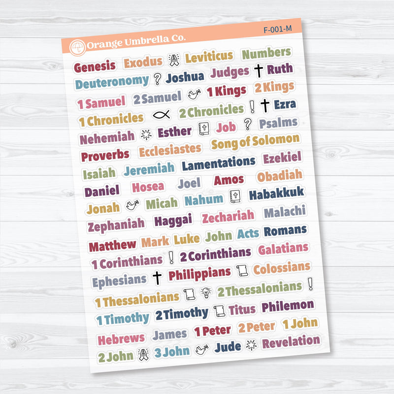 Mini Books of the Bible | Clear Matte | Faith Based Planner or Bible Journaling Stickers | F-001-CM