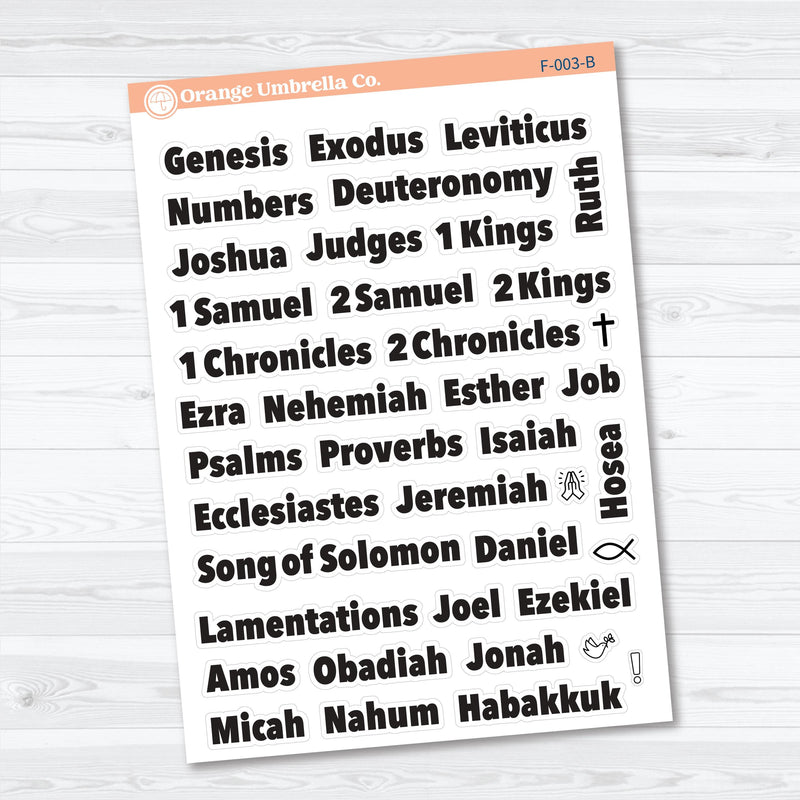 Genesis to Habakkuk Books of the Bible | Faith Based Planner or Bible Journaling Stickers | F-003