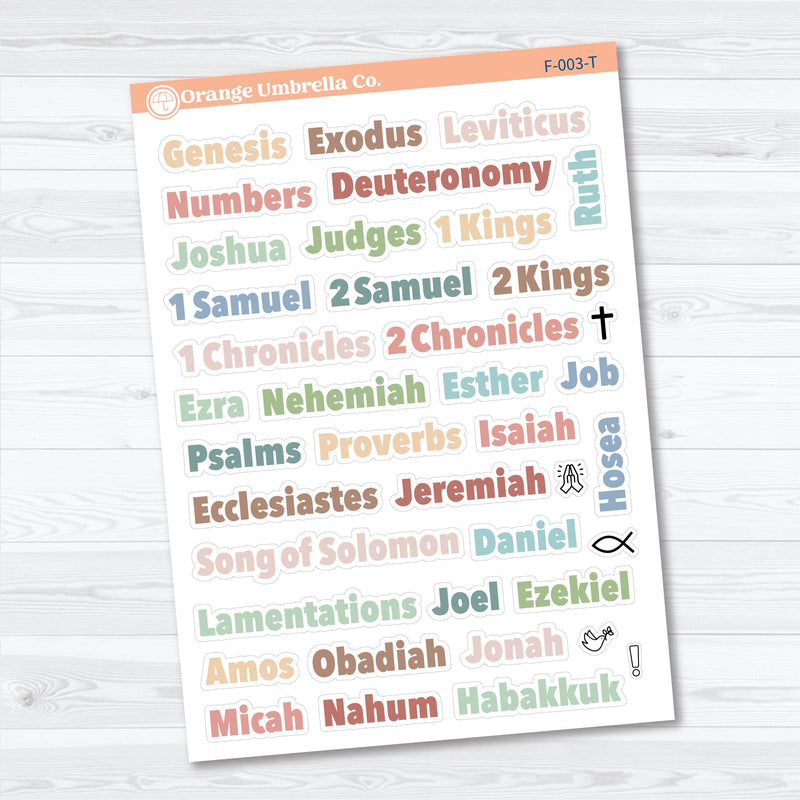 Genesis to Habakkuk Books of the Bible | Faith Based Planner or Bible Journaling Stickers | F-003