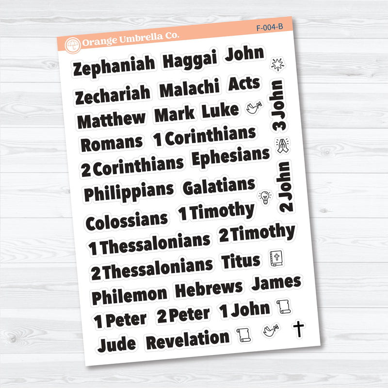 Zephaniah to Revelation Books of the Bible | Faith Based Planner or Bible Journaling Stickers | F-004