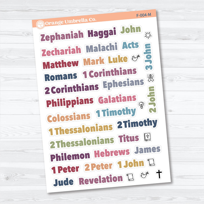 Zephaniah to Revelation Books of the Bible | Faith Based Planner or Bible Journaling Stickers | F-004