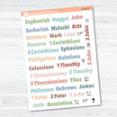 Zephaniah to Revelation Books of the Bible | Faith Based Planner or Bible Journaling Stickers | F-004