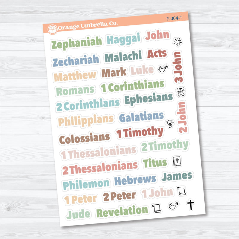 Zephaniah to Revelation Books of the Bible | Faith Based Planner or Bible Journaling Stickers | F-004