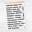 Zephaniah to Revelation Books of the Bible | Faith Based Planner or Bible Journaling Stickers | F-004-CM