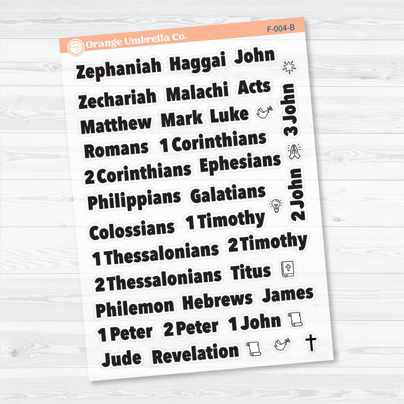 Zephaniah to Revelation Books of the Bible | Faith Based Planner or Bible Journaling Stickers | F-004-CM
