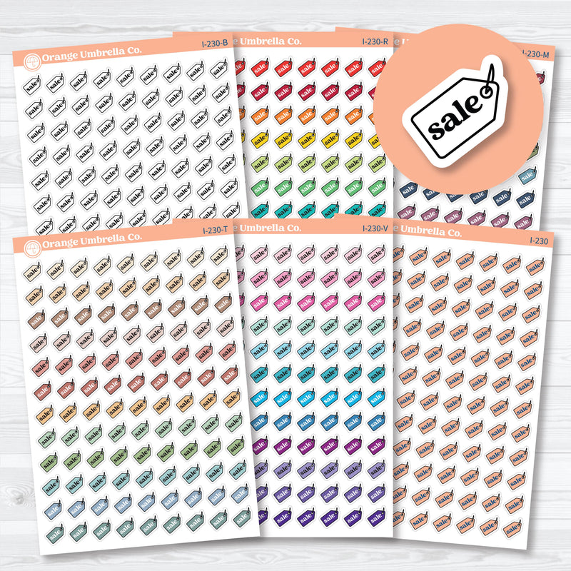 Hand Doodled Sale Icon planner stickers — functional doodle stickers for marking sales, budgeting, and shopping in planners or journals