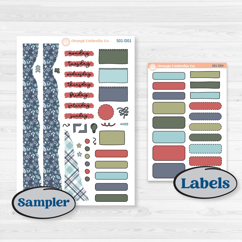 Winter Snowflake Kit | Journaling or Scrapbooking Kit | Creative Junk Journal Planner Stickers | Snow Problem | KIT-501-D