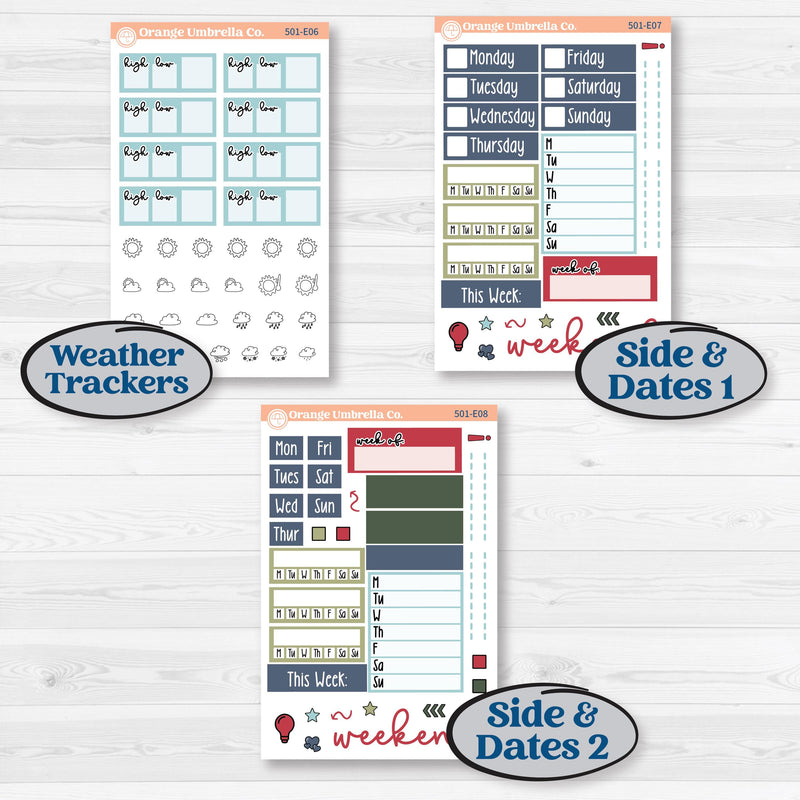 Winter Snowflake Kit | Hobonichi Cousin Weekly & Daily Planner Kit Stickers | Snow Problem | KIT-501-E