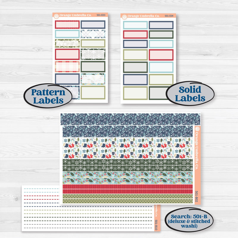 Winter Snowflake Kit | Hobonichi Cousin Weekly & Daily Planner Kit Stickers | Snow Problem | KIT-501-E
