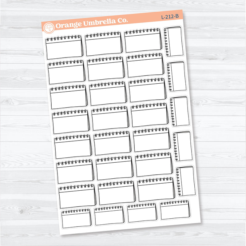 Doodled Notebook Labels | Top Spiral Planner Stickers | L-212