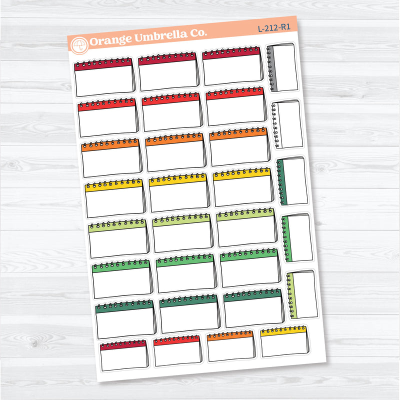 Doodled Notebook Labels | Top Spiral Planner Stickers | L-212