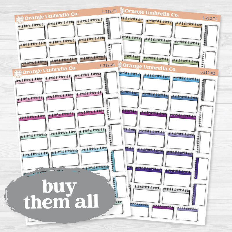 Doodled Notebook Labels | Top Spiral Planner Stickers | L-212
