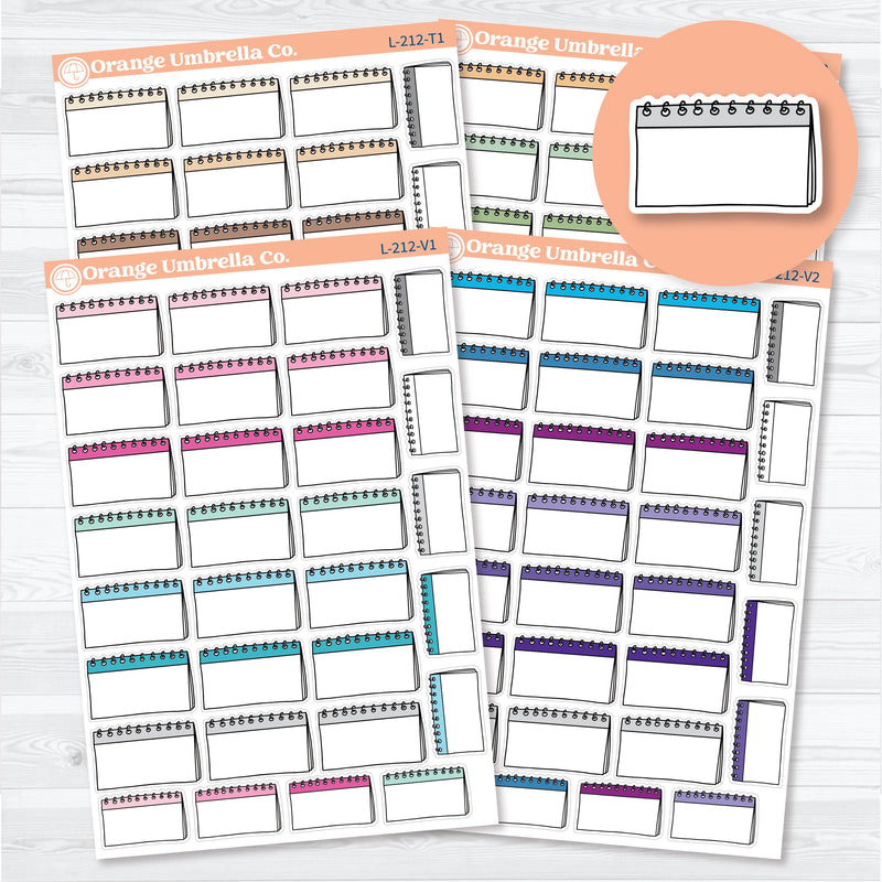 Doodled Notebook Labels | Top Spiral Planner Stickers | L-212