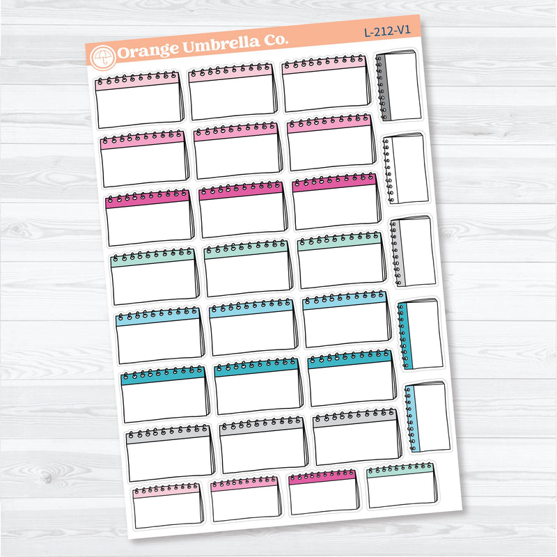 Doodled Notebook Labels | Top Spiral Planner Stickers | L-212