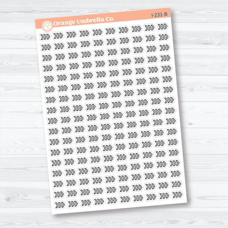 Micro Chevron Arrow Doo Dads | Icon Planner Stickers | Matches 2026 Kits | I-231