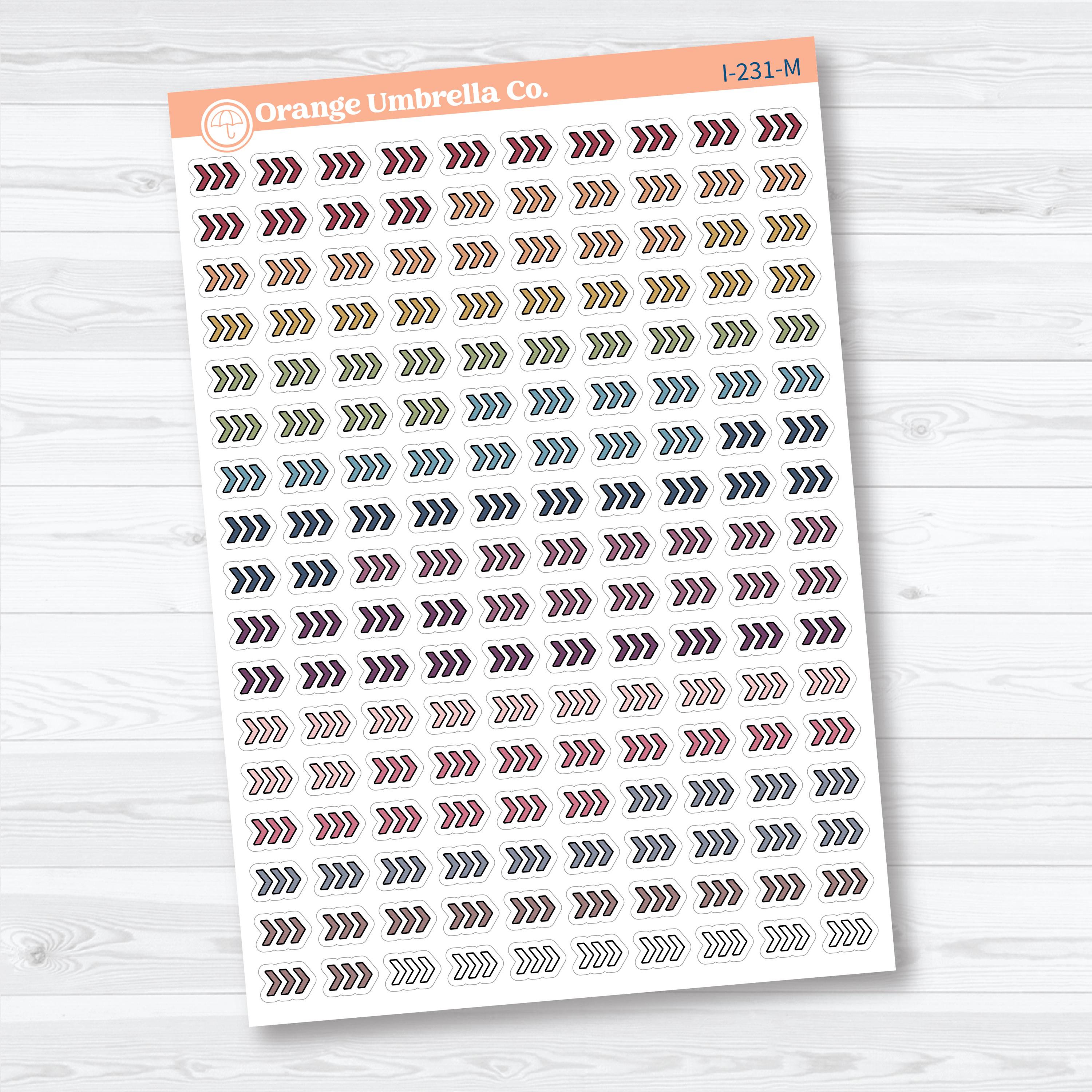 Micro Chevron Arrow Doo Dads | Icon Planner Stickers | Matches 2026 Kits | I-231