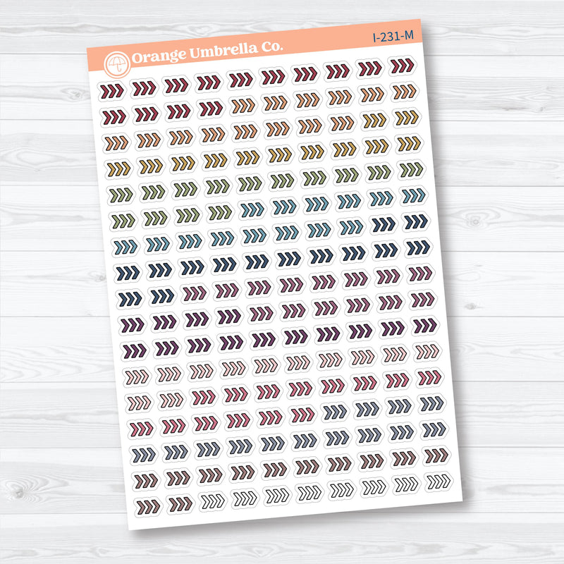 Micro Chevron Arrow Doo Dads | Icon Planner Stickers | Matches 2026 Kits | I-231