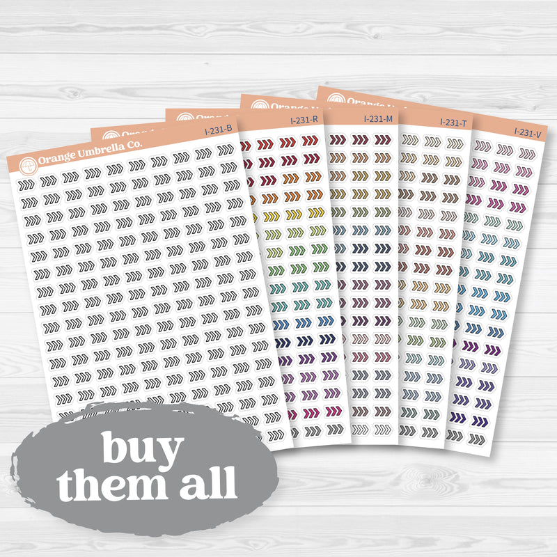 Micro Chevron Arrow Doo Dads | Icon Planner Stickers | Matches 2026 Kits | I-231