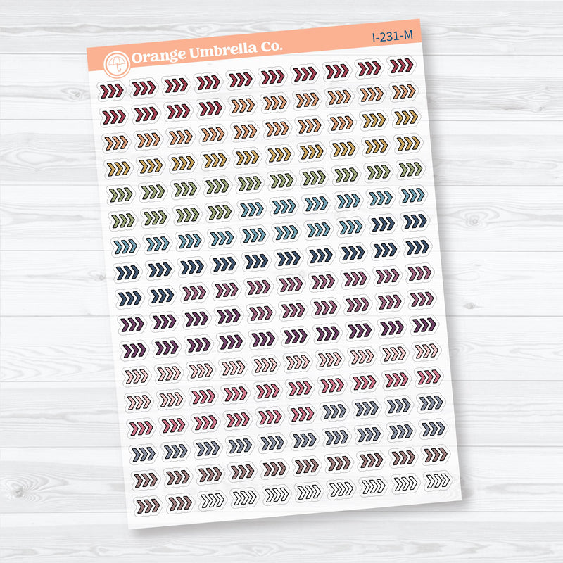Micro Chevron Arrow Doo Dads | Icon Planner Stickers | Matches 2026 Kits | I-231-CM