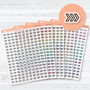 Clear Matte Micro Chevron Arrow Doo Dads planner stickers — tiny transparent arrow icons for minimal functional planning