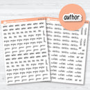 Reading Journal Note Sheet Builder planner stickers — F18 book and reading log stickers for tracking titles, pages, and reading progress