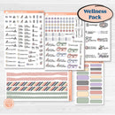 Wellness Pack planner stickers — Rest and Recharge bundle with icons, trackers, quotes, and washi for wellness and self-care planning
