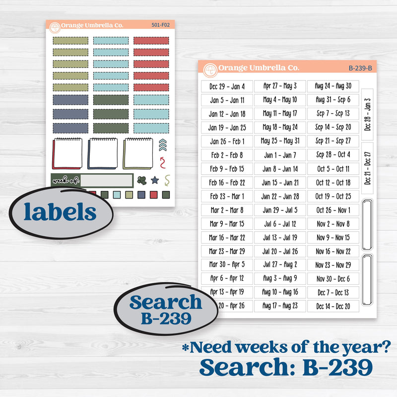 Winter Snowflake Kit | Hobonichi Weeks Weekly Planner Kit Stickers | Snow Problem | KIT-501-F