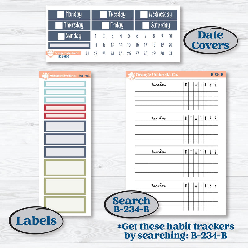 Winter Snowflake Kit | Plum Vertical Priorities 7x9 Planner Kit Stickers | Snow Problem | KIT-501-H