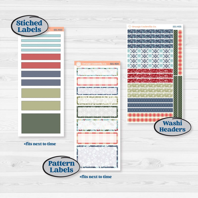 Winter Snowflake Kit | 7x9 Erin Condren Daily Duo Planner Kit Stickers | Snow Problem | KIT-501-K