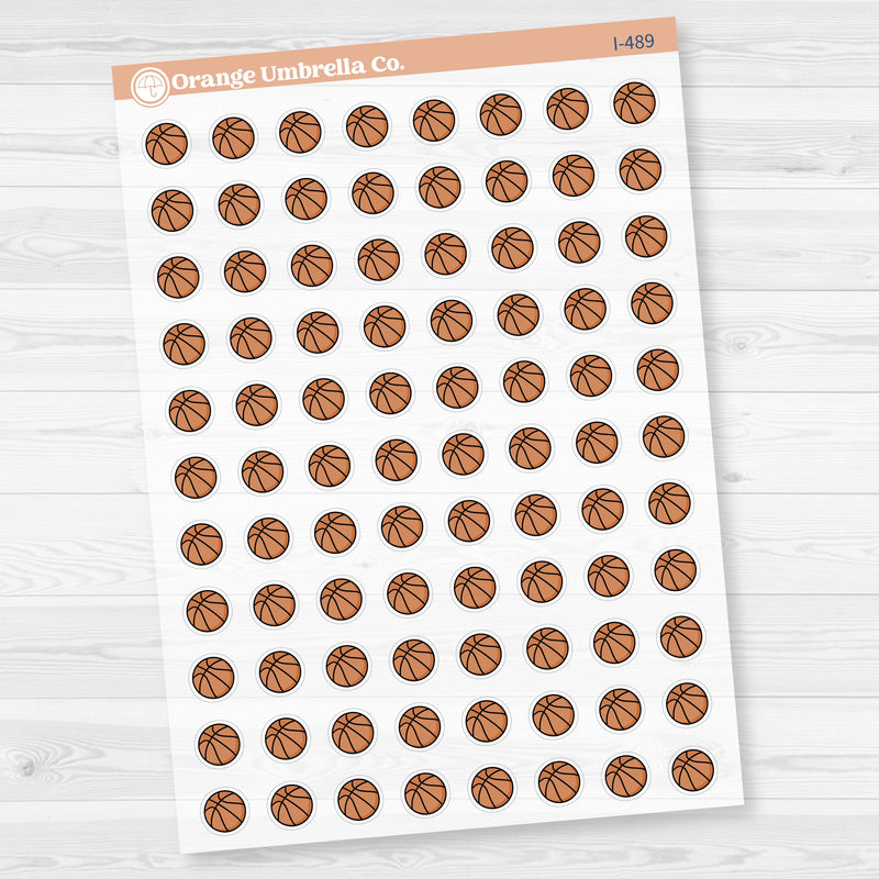 Hand Doodled Basketball Icon Planner Stickers | Clear Matte | I-489-BCM
