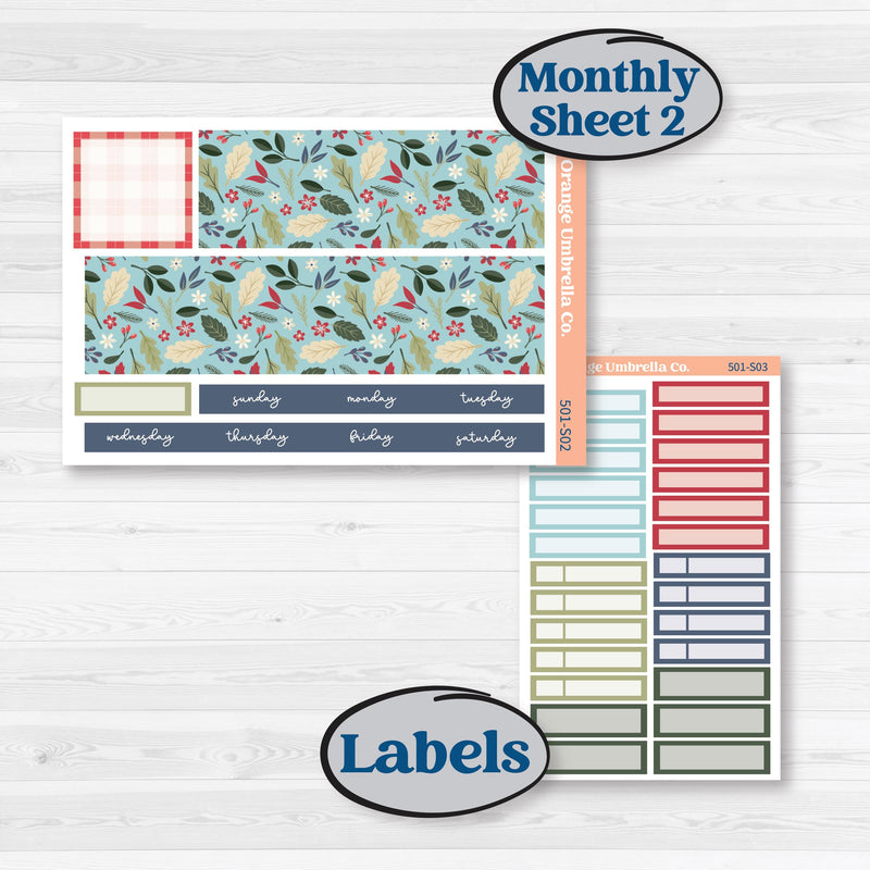 Winter Snowflake Kit | Hobonichi Cousin Monthly Planner Kit Stickers | Snow Problem | KIT-501-S