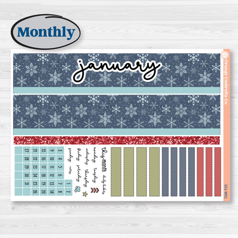 Winter Snowflake Kit | Laurel Denise Scout Large Planner Kit Stickers | Snow Problem | KIT-501-W