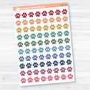 Paw Print Icon Stickers | Small Pet Care Planner Stickers | Clear Matte | I-027-CM