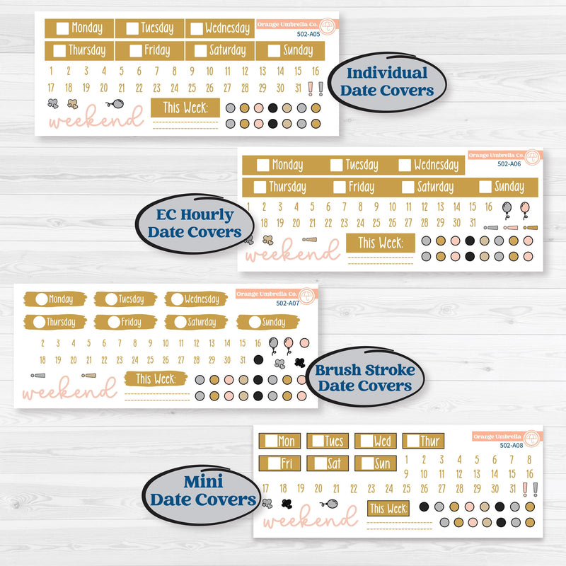 New Year’s Day Kit | Weekly Sticker Kit for Vertical Planners like Erin Condren | All That Glitters | KIT-502-A