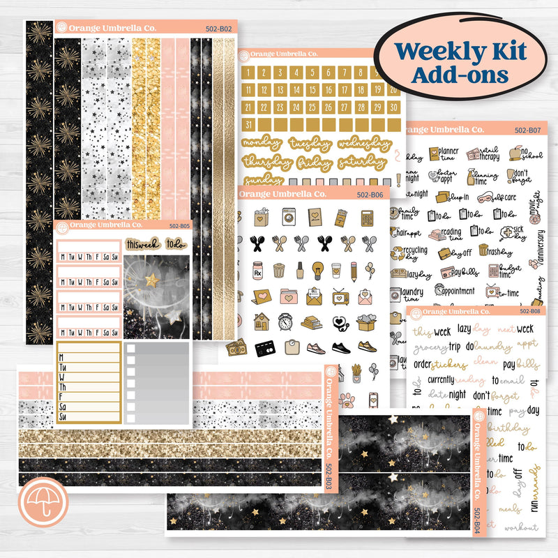 New Year’s Day Kit | Weekly Add-On Planner Kit Stickers | All That Glitters | KIT-502-B