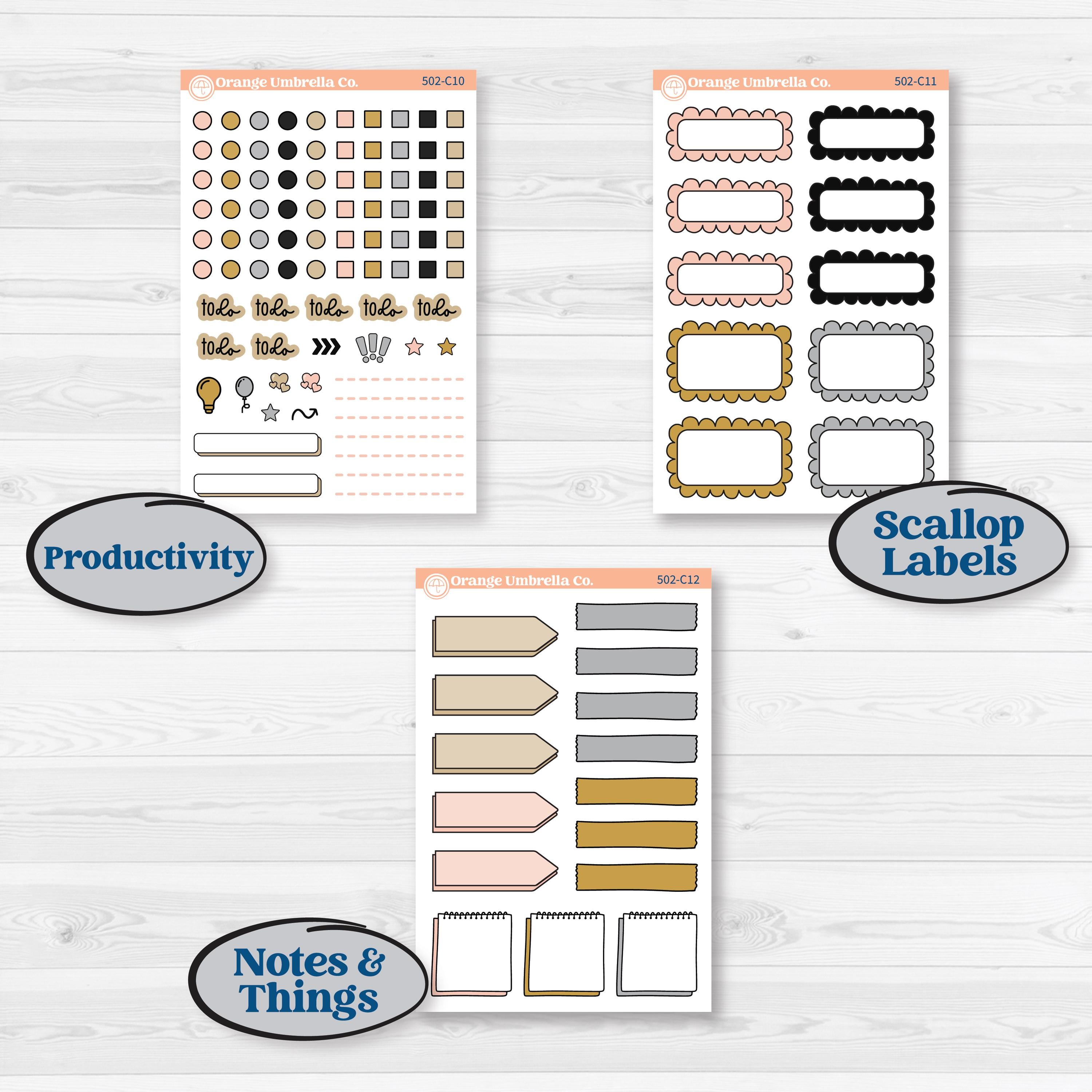 New Year’s Day Kit | Weekly Add-On Labels Planner Kit Stickers | All That Glitters | KIT-502-C