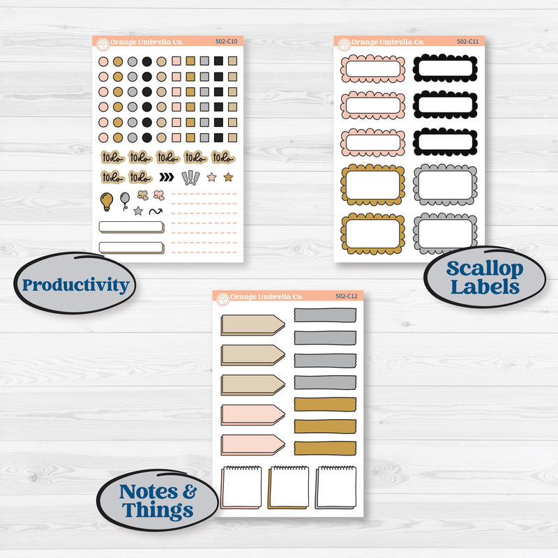 New Year’s Day Kit | Weekly Add-On Labels Planner Kit Stickers | All That Glitters | KIT-502-C