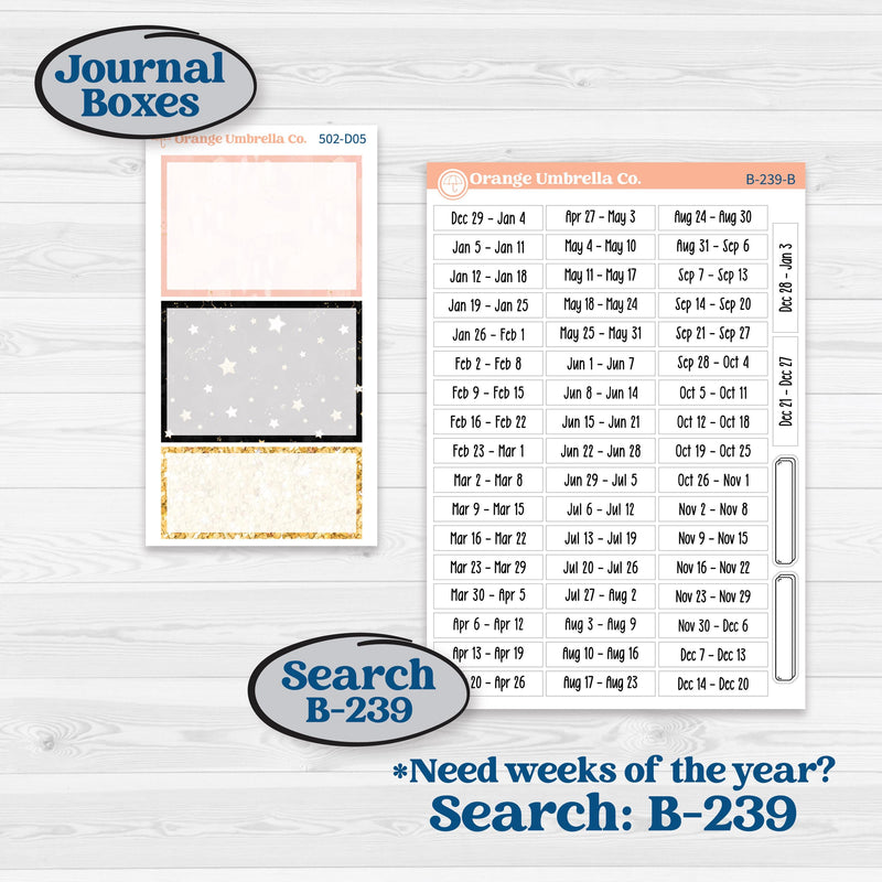 New Year’s Day Kit | Journaling or Scrapbooking Kit | Creative Junk Journal Planner Stickers | All That Glitters | KIT-502-D