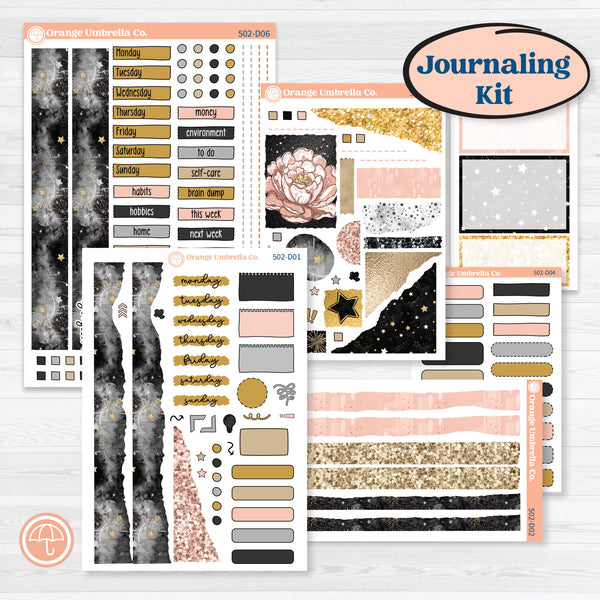 New Year’s Day Kit | Journaling or Scrapbooking Kit | Creative Junk Journal Planner Stickers | All That Glitters | KIT-502-D