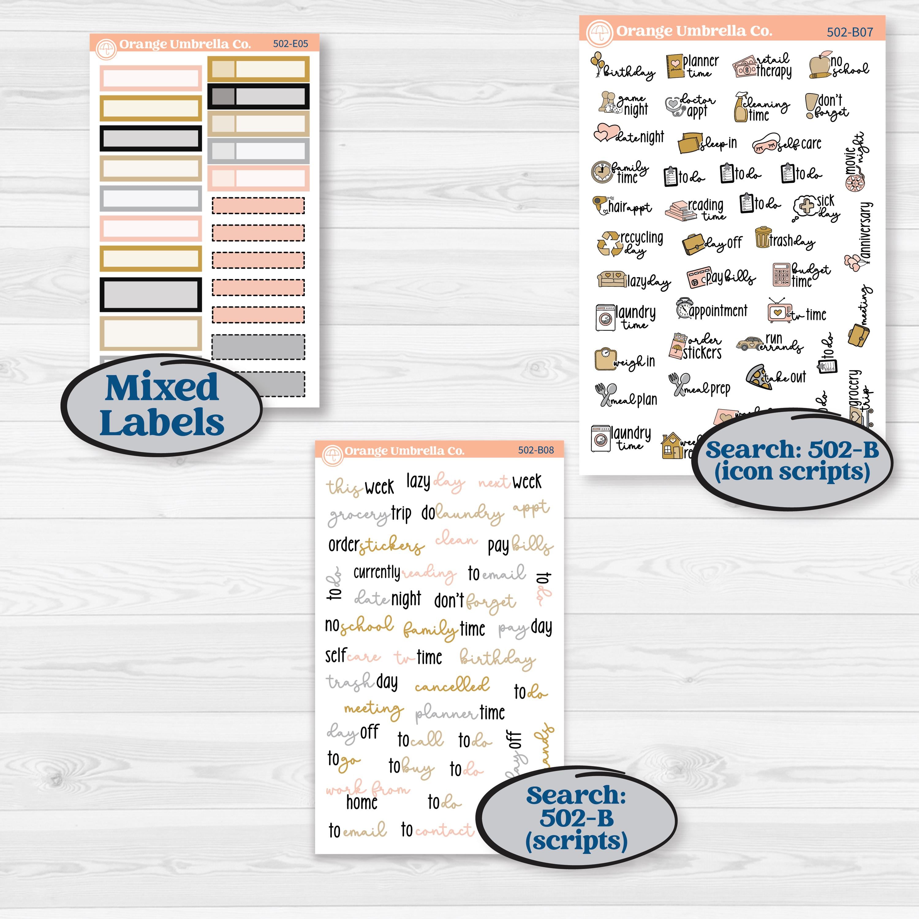 New Year’s Day Kit | Hobonichi Cousin Weekly & Daily Planner Kit Stickers | All That Glitters | KIT-502-E
