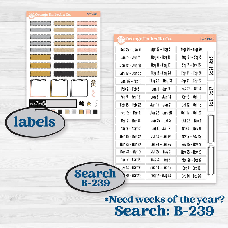 New Year’s Day Kit | Hobonichi Weeks Weekly Planner Kit Stickers | All That Glitters | KIT-502-F