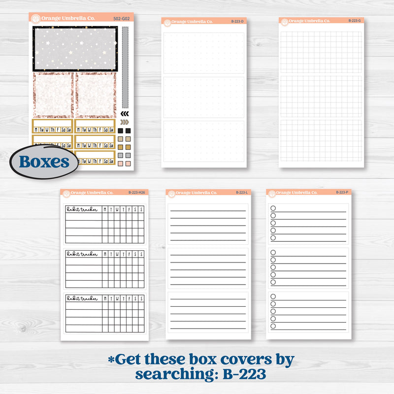 New Year’s Day Kit | Erin Condren Weekly Dashboard Planner Kit Stickers | All That Glitters | KIT-502-G