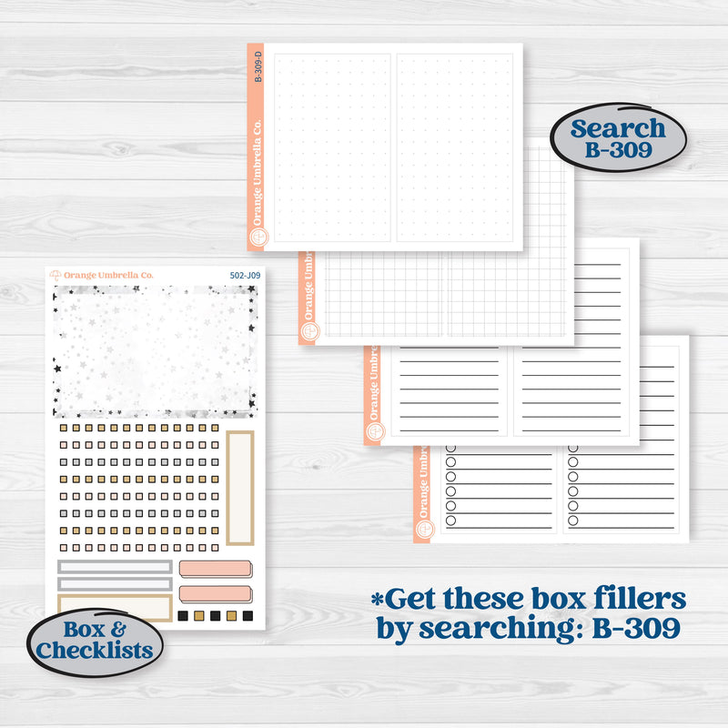 New Year’s Day Kit | A5 Daily Duo Planner Kit Stickers | All That Glitters | KIT-502-J