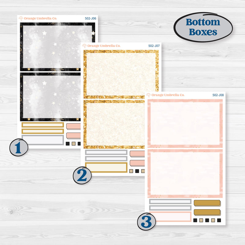 New Year’s Day Kit | A5 Daily Duo Planner Kit Stickers | All That Glitters | KIT-502-J